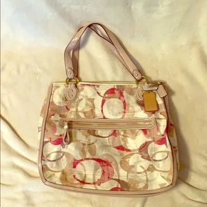 Pink coach shoulder bag